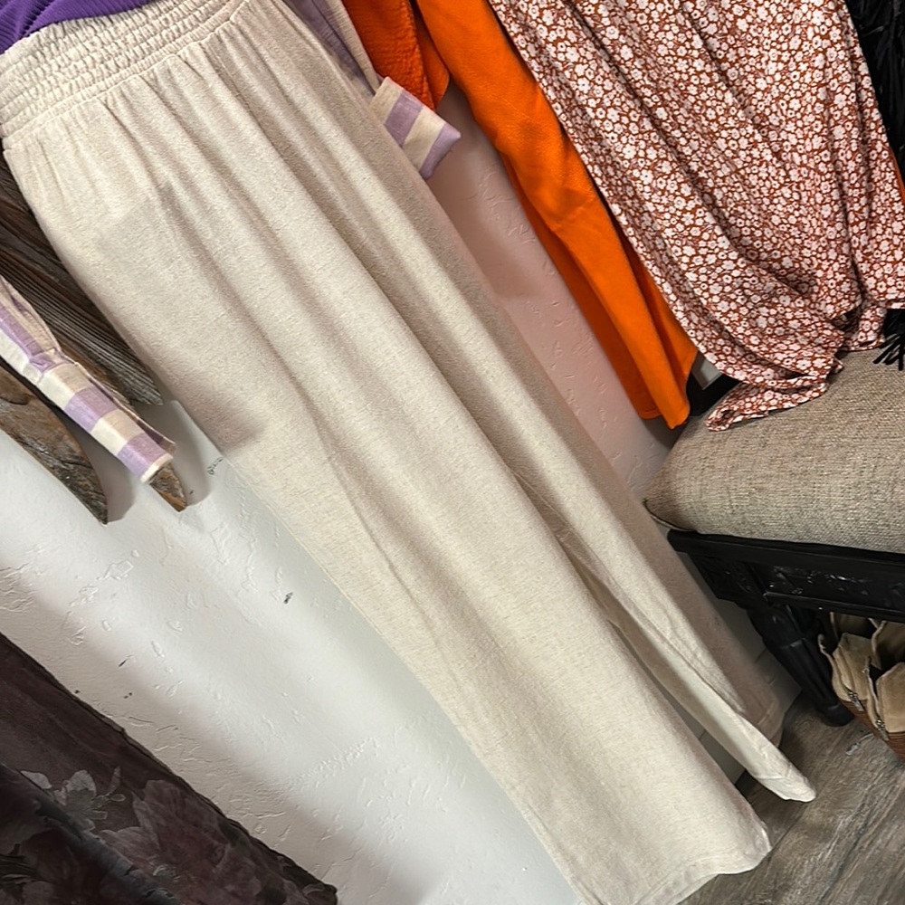 Elegant Cream wide leg pant